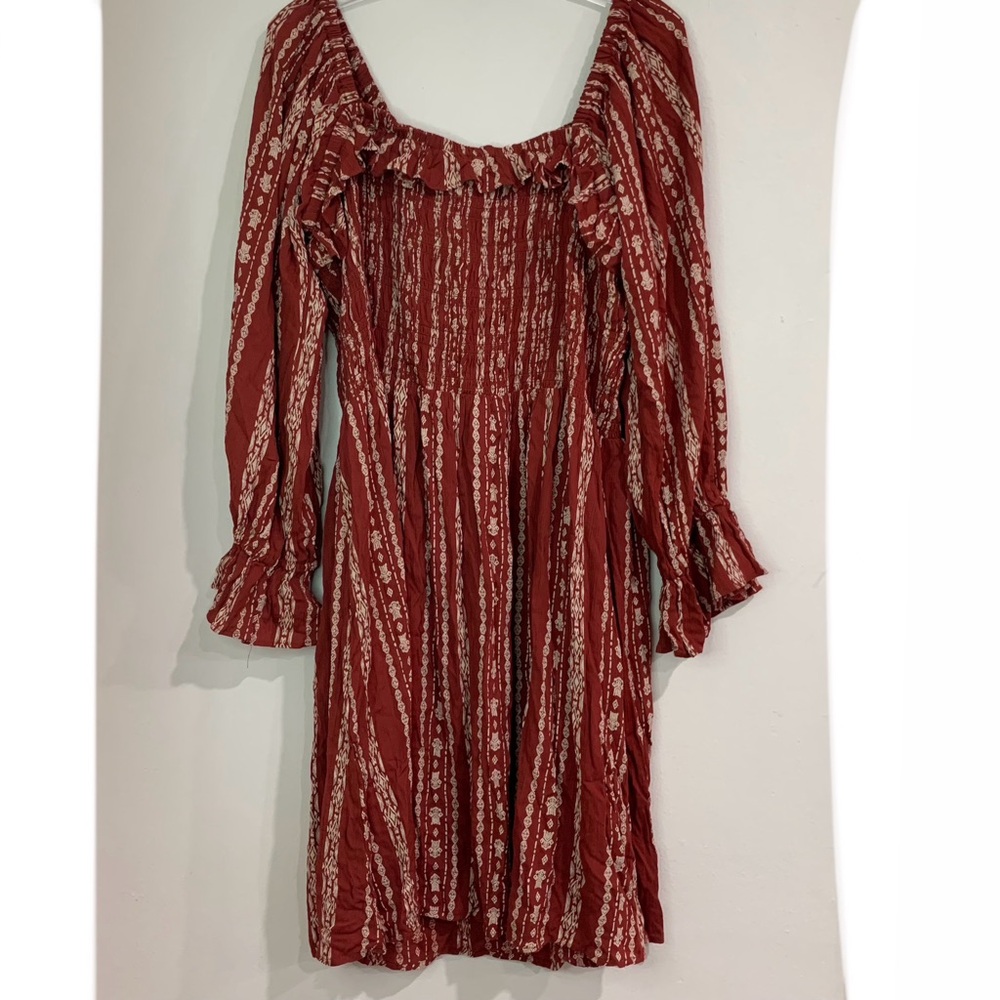 Romantic Gypsy Peasant Smocked Square Neck Dress Hippie Boho Milkmaid Size 3X - Picture 2 of 13